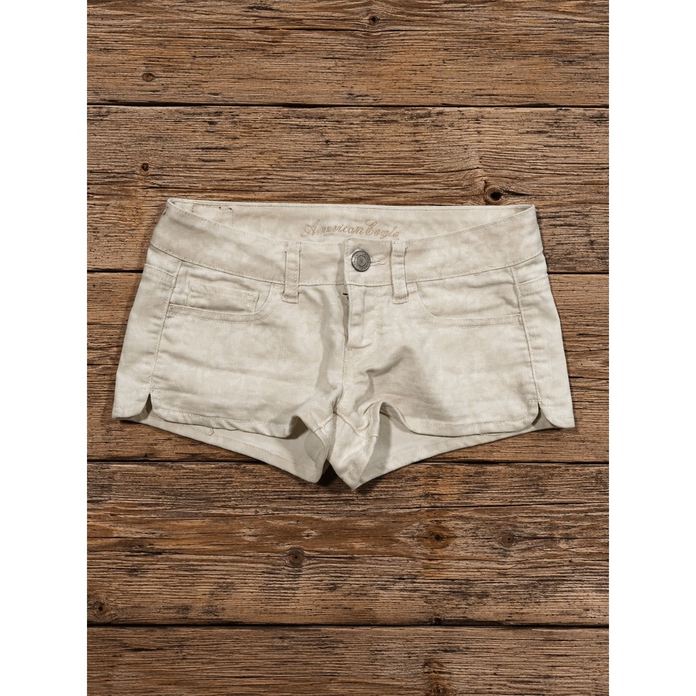 Y2K American Eagle Women Micro Mini Low Rise Shorts 0 2000s Indie Beach Festival